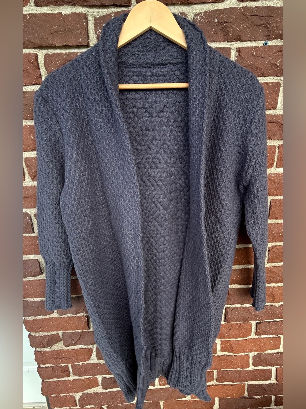 Brand New HandKnit Wool Open-Front Cardigan in Grey • Women’s Small • Handmade